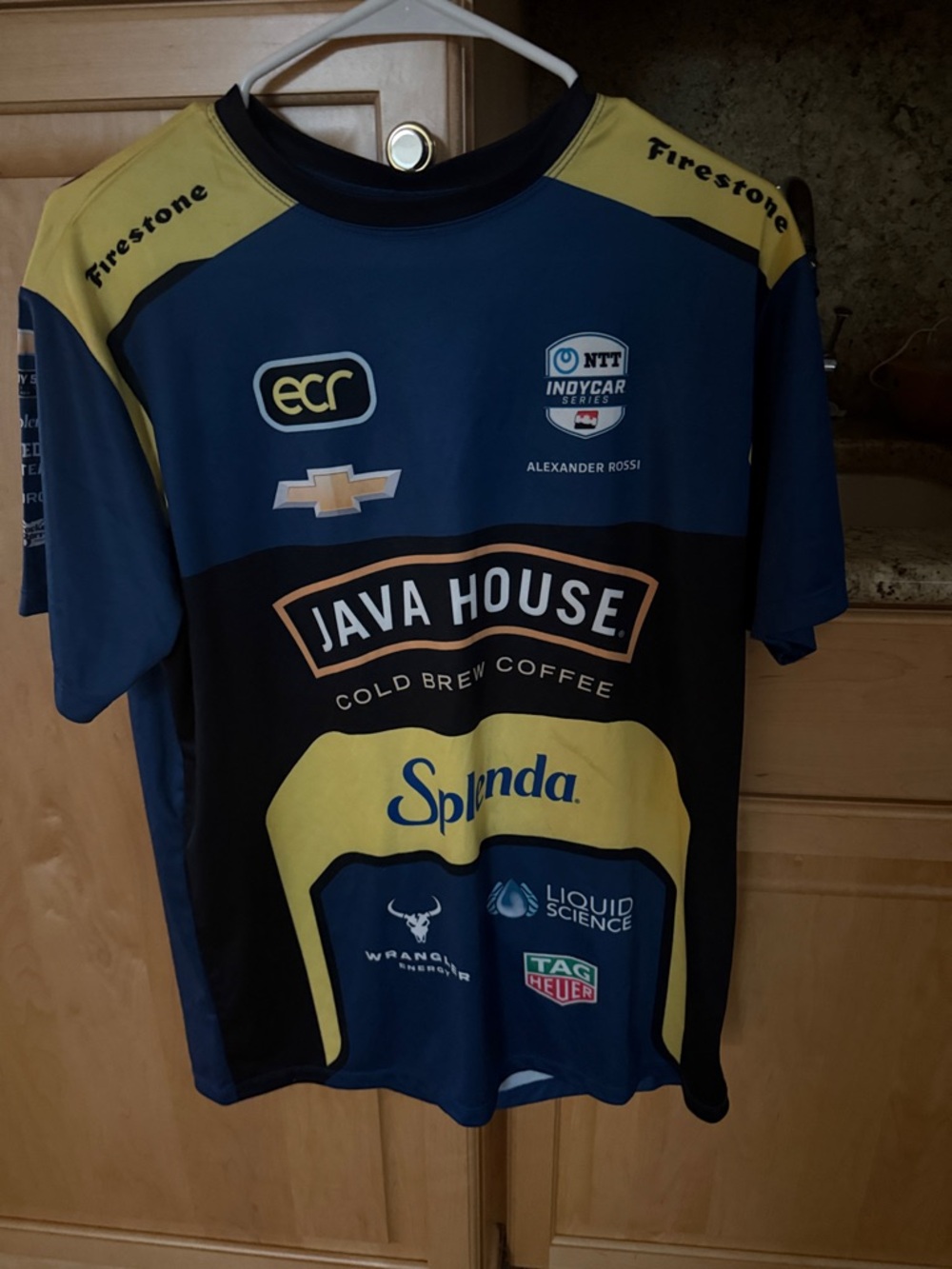 Indy Car Racing Jersey tee - Navy & Yellow